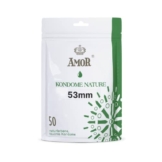 AMOR NATURE Premium Kondome, Perfekter Sitz und eine Passende Größe für Jeden - Ø 53 mm, Transparent, 50 Stück - 1