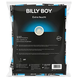 Billy Boy Extra Feucht Kondome mit Mehr Gleitfilm Premium Großpackung , Transparent, 100er Pack - 1