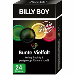 Billy Boy Kondome Mix-Sortiment Pack, Farbige, Extra Feucht und Perlgenoppte, 24er Stück - 1