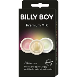 Billy Boy Kondome Premium Mix | Vielfalt aus Länger Lieben, Perlgenoppt und Einfach drauf Transparente Kondome | 24 Stück - 1