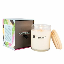 Deluxe Aroma Massagekerze KOKOSKUSS mit süßem Kokosduft für Paarmassagen (150ml), von Venize - 1