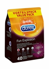 Durex Fun Explosion Kondome – Verschiedene Sorten für aufregende Vielfalt - Verhütung, die Spaß macht – 40er Großpackung (1 x 40 Stück) - 1