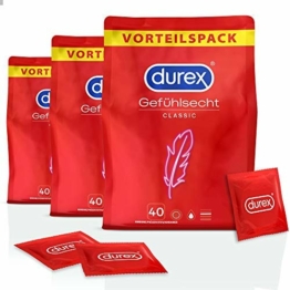 Durex Gefühlsecht Classic Kondome, 3 x 40 Stück (120 Kondome) - 1