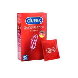 Durex Gefühlsecht Classic Kondome – Hauchzarte Kondome für intensives Empfinden und innige Zweisamkeit 20 Stück - 1