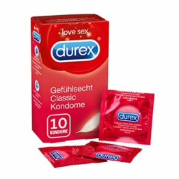 Durex Gefühlsecht Kondome, hauchzartes Kondom für intensives Empfinden, 1 x 10 Stück - 1