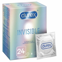 Durex Invisible Kondome – Kondome extra dünn für intensives Empfinden beim gemeinsamen Liebesspiel (Extra Sensitive, 24 Stück) - 1