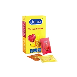 Durex Vernasch Mich Kondome, Kondome mit Geschmack, Kondommix aus drei Aromen, 14 Stück - 1
