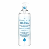 Gleitgel auf Wasserbasis, EIS Deluxe Aqua Gleitmittel mit Langzeitwirkung, neutrales Intimgel für gefühlsechtes Empfinden, transparent, 1l - 1