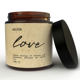 KAIZEN Love Candle - Sinnliche Duftkerze als Alternative zur Massagekerze für Paare für eine liebevolle Atmosphäre, Liebeskerze für sinnliche Momente zu Zweit, Duftkerze mit natürliche Aromen - 120g - 1
