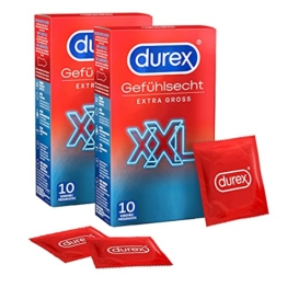 Kondome XXL für intensives Empfinden und innige Zweisamkeit Durex Gefühlsecht Extra Groß 20 Stück - 1