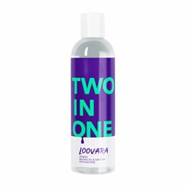 Loovara Gleitgel Massageöl 250 ml - TWO IN ONE – 2 in 1 pflegendes Massage-Öl & Gleitgel mit Aloe Vera, Vegan, natürlich, dermatologisch getestet, kondomsicher, Ideal für Toys, Made in EU - 1