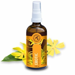 Massageöl 100ml - 100% Natürlichem Ylang Ylang Öl und Jojobaöl - Herrlichem Duft - Massageöl Aphrodisisches - Glasflasche - Naturkosmetik - Massageöle - 1