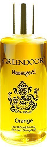 PREISAKTION - GREENDOOR Massageöl Orange 100ml natürlich rein, BIO Jojobaöl und natur-reines Orangen-Öl, auch als Natur Körperöl, Naturkosmetik für Massage ohne Paraffin, Geschenke - 1