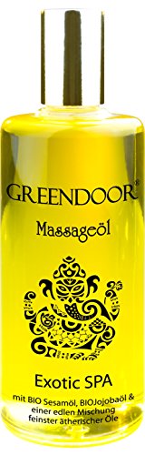 PREMIUM Massageöl GREENDOOR Exotic SPA 100ml, BIO Sesamöl und BIO Jojoba, naturrein, natürlich ohne Tierversuche, Natur Massage Erotic pur, Naturkosmetik natural, Geschenke - 1