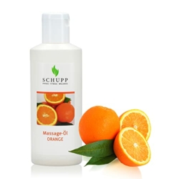 SCHUPP Massage-Öl Orange, 200ml - Massageöl für gute Gleitfähigkeit - kräftigendes & stimulierendes Öl - pflegende & schützende Inhaltsstoffe - Made in Germany - 1