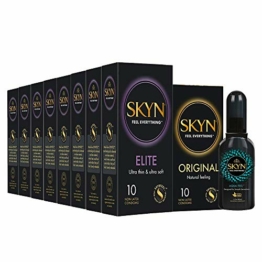 SKYN Elite Kondome ohne Latex, 8 x 10 Stück 80 + 2 x 10 Stück 20 Original Kondome 80 ml Gleitmittel - 1
