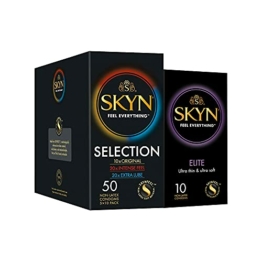 SKYN Selection, SKYN Latexfreie Kondome Auswahl Packung mit 50 + 10 SKYN Elite Dünne Kondome - 1