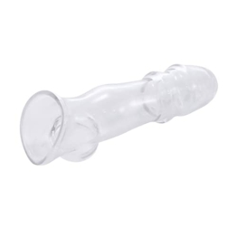 YcsLust Realistische Dildos Sexy Penis Sleeve FüR MäNner G-Spot Massage HüLse Cocks Extender Dildo PenishüLle PenisverläNgerung Und Erektionsverbesserung VerzöGerung Ejakulation （A Transparent） - 1
